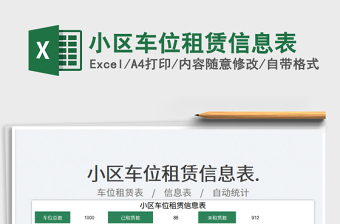 小區(qū)車(chē)位租賃信息表
