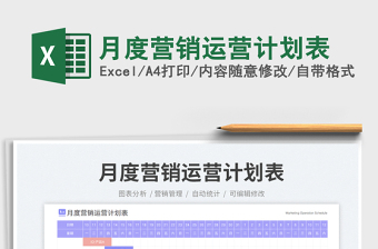 月度營銷運營計劃表