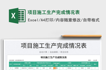 項目施工生產(chǎn)完成情況表