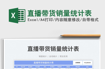 直播帶貨銷量統(tǒng)計(jì)表