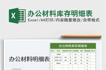 辦公材料庫存明細表