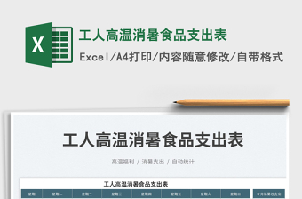 工人高溫消暑食品支出表