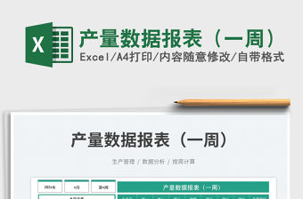 產量數據報表（一周）