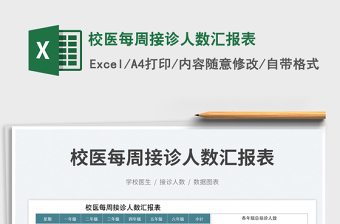 校醫(yī)每周接診人數(shù)匯報表