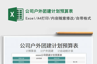 公司戶外團(tuán)建計(jì)劃預(yù)算表