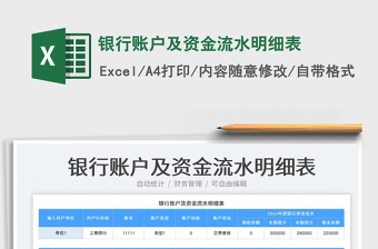 銀行賬戶及資金流水明細表