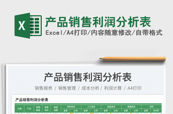 產(chǎn)品銷(xiāo)售利潤(rùn)分析表