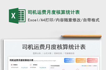 司機運費月度核算統(tǒng)計表