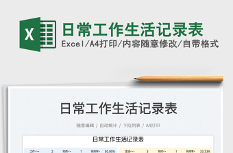 日常工作生活記錄表