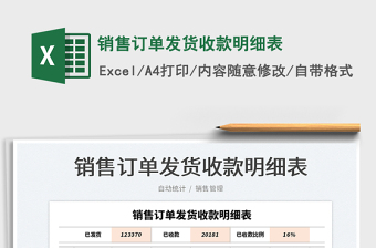銷售訂單發(fā)貨收款明細(xì)表