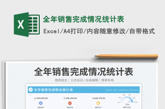 全年銷售完成情況統(tǒng)計表