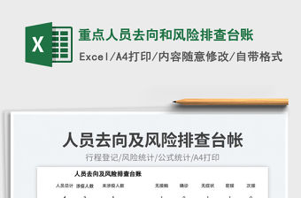 重點(diǎn)人員去向和風(fēng)險(xiǎn)排查臺(tái)賬