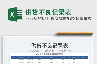 供貨不良記錄表