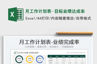 月工作計劃表-目標業績達成率