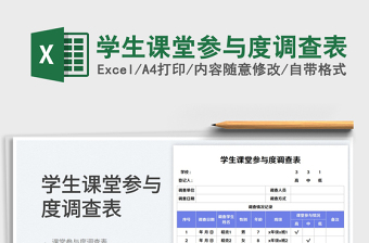 學(xué)生課堂參與度調(diào)查表