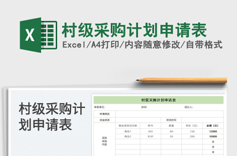 村級(jí)采購(gòu)計(jì)劃申請(qǐng)表