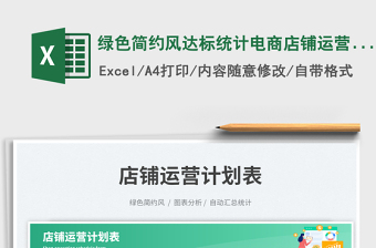 綠色簡約風(fēng)達(dá)標(biāo)統(tǒng)計(jì)電商店鋪運(yùn)營計(jì)劃