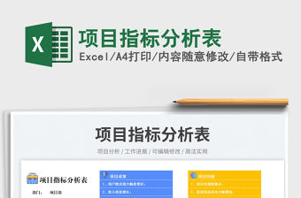 項(xiàng)目指標(biāo)分析表
