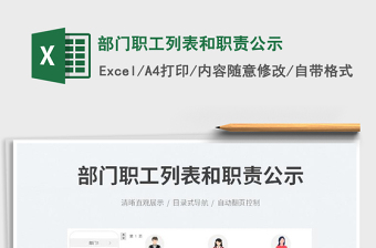 部門職工列表和職責(zé)公示
