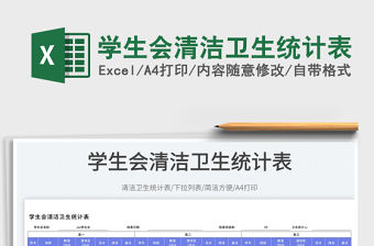 學生會清潔衛(wèi)生統(tǒng)計表