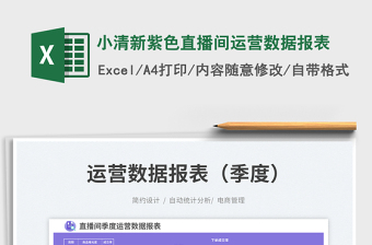 小清新紫色直播間運營數(shù)據(jù)報表