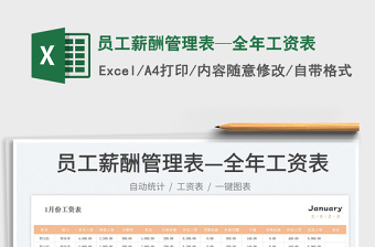 員工薪酬管理表—全年工資表