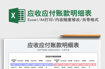 應收應付賬款明細表