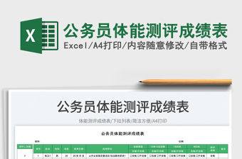 公務(wù)員體能測(cè)評(píng)成績(jī)表