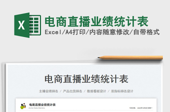 電商直播業(yè)績(jī)統(tǒng)計(jì)表