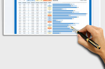 藍色簡約項目進度表（帶甘特圖）