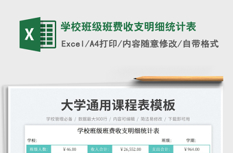 學(xué)校班級班費(fèi)收支明細(xì)統(tǒng)計(jì)表