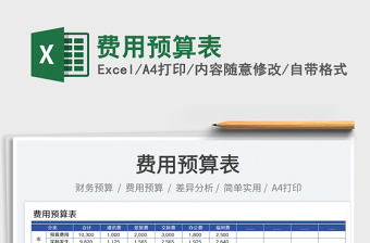 費(fèi)用預(yù)算表