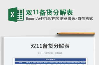 雙11備貨分解表