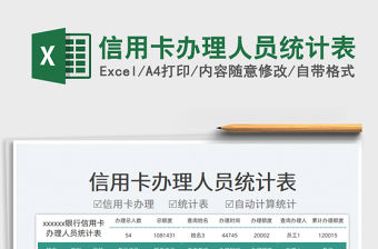 信用卡辦理人員統計表