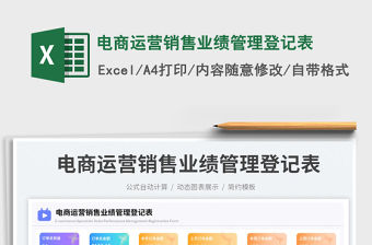 電商運營銷售業績管理登記表