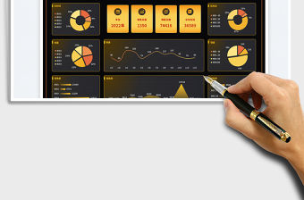 深色科技風年度動態銷售數據可視化報表