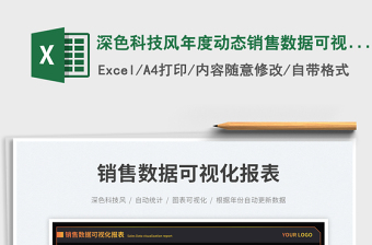 深色科技风年度动态销售数据可视化报表