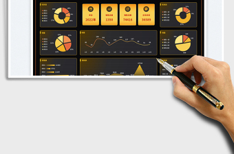 深色科技风年度动态销售数据可视化报表