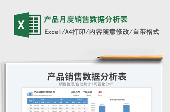 產(chǎn)品月度銷售數(shù)據(jù)分析表