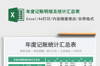 年度記賬明細及統(tǒng)計匯總表