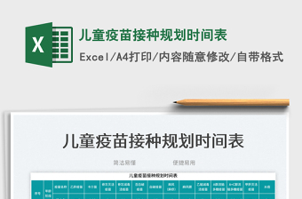 兒童疫苗接種規(guī)劃時間表