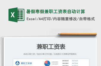 暑假寒假兼職工資表自動(dòng)計(jì)算