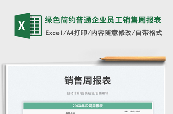 綠色簡約普通企業(yè)員工銷售周報(bào)表