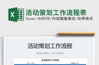 活動策劃工作流程表