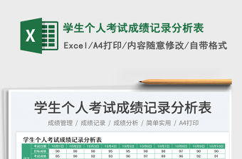 學生個人考試成績記錄分析表