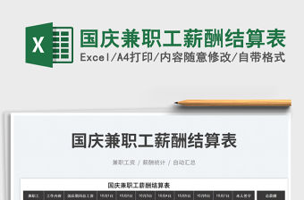 國慶兼職工薪酬結算表