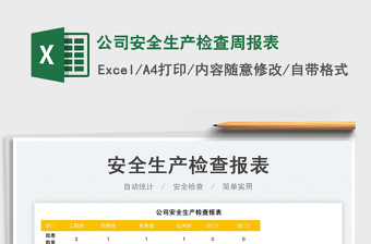 公司安全生產(chǎn)檢查周報表