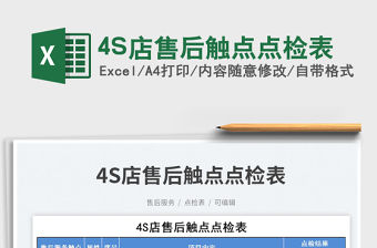4S店售后觸點(diǎn)點(diǎn)檢表