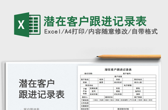 潛在客戶跟進記錄表