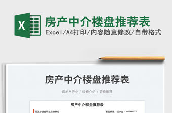 房產中介樓盤推薦表